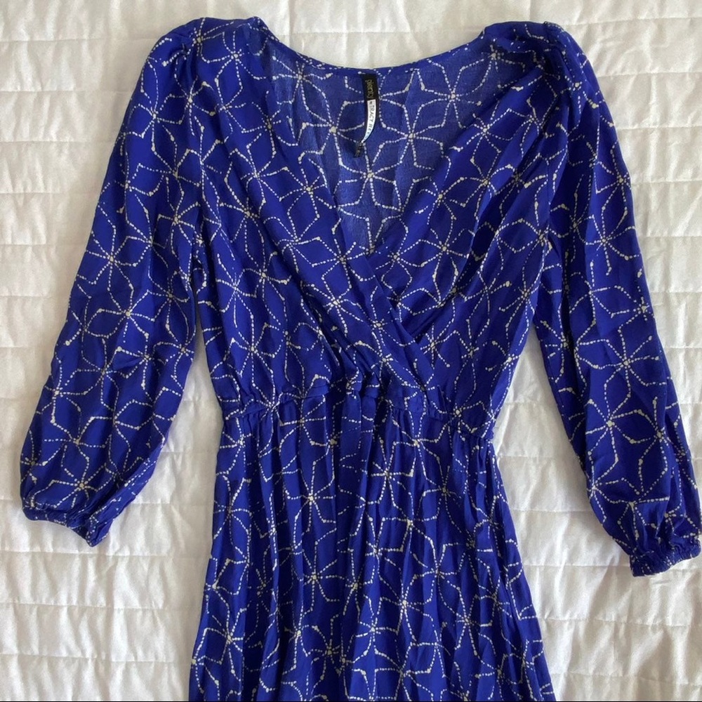 *Sale* Tracy Reese blue long sleeve dress Anthropologie